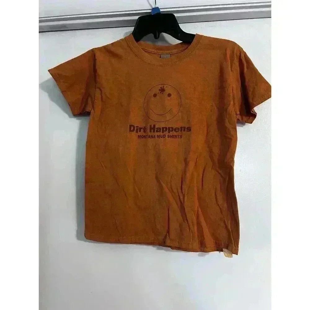 Dirt Happens Montana Mud Tshirt Smiley Face Kids Small Shirt NWT New With Tags